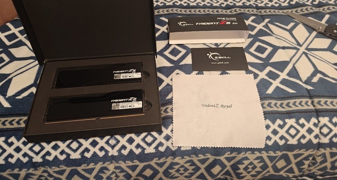 G.Skill Trident Z5 CK unboxed — full accessories and sticks on display