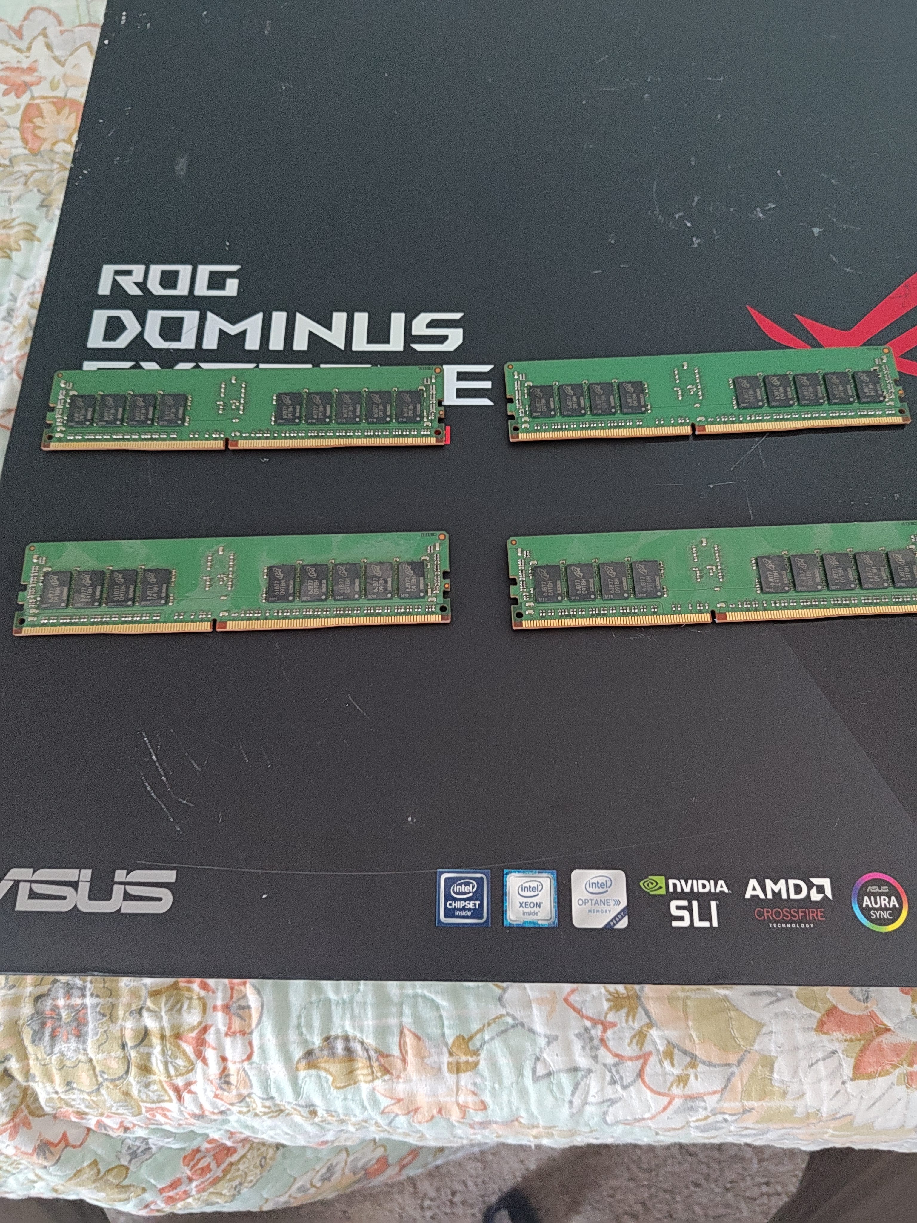 4x Micron 16GB DDR4 ECC RDIMM — back side
