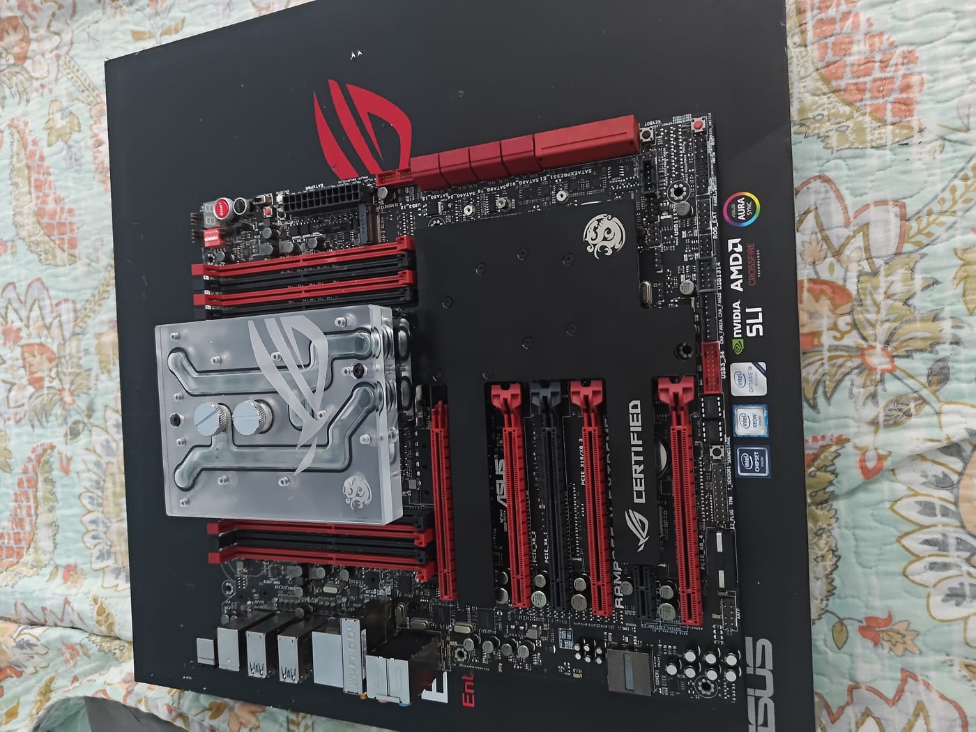 ASUS ROG Rampage V Extreme + Bitspower ROG Certified Monoblock